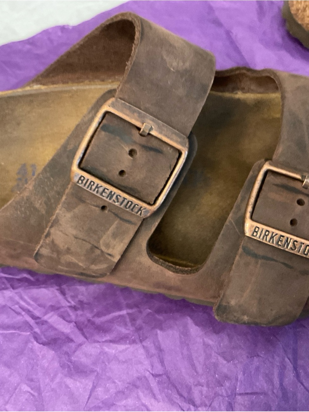 BIRKENSTOCK Arizona Soft Footbed Oiled Leather Habana Brown EUR 41 US W 10 M 8 - Picture 8 of 13